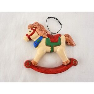 Russ Berrie Rocking Horse Christmas Ornament Vintage Taiwan Holiday Decor